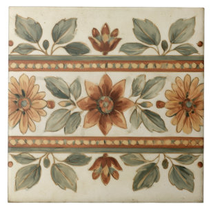 Fronteira de Fita de Arte Popular Floral Sage Terr