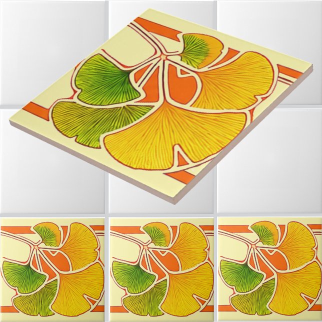 Fronteira de Folhas de Ginkgo Biloba Estilo Artes  (Criador carregado)