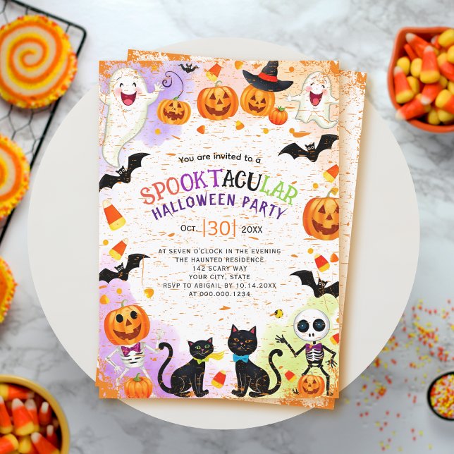 Fronteira dos elementos do Dia das Bruxas convite  (Criador carregado)