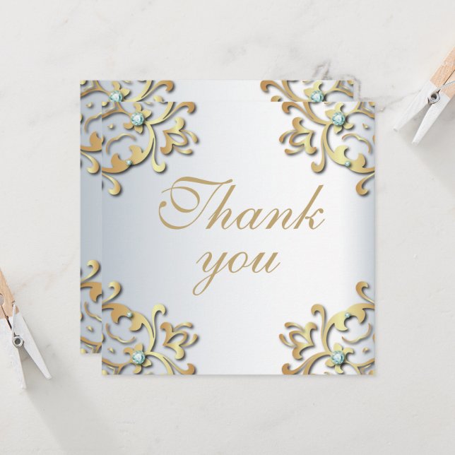 Fronteira Dourada Elegante Barroca Sobre Casamento (Frente/Verso In Situ)