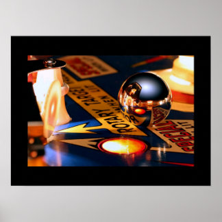 Fronteira negra do poster de pinball