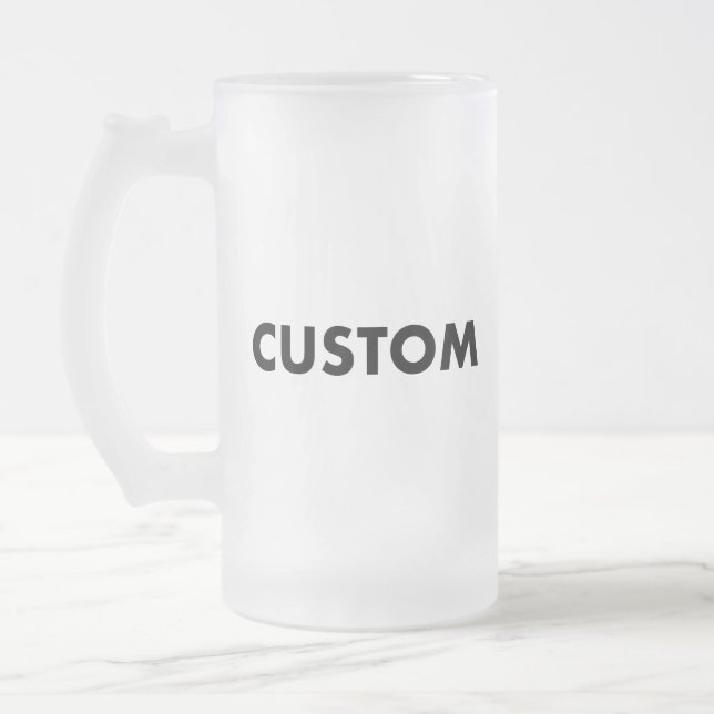 Frosted Custom Beer Stein Glass Blank - 16oz Pint (Esquerda)