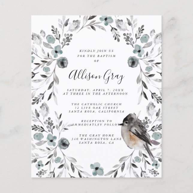 Frosty Floral Baptism | Orçamento Flyer (Frente)