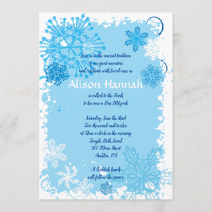 FROZEN SNOWFLAKES Bar Bat Mitzvah Convite