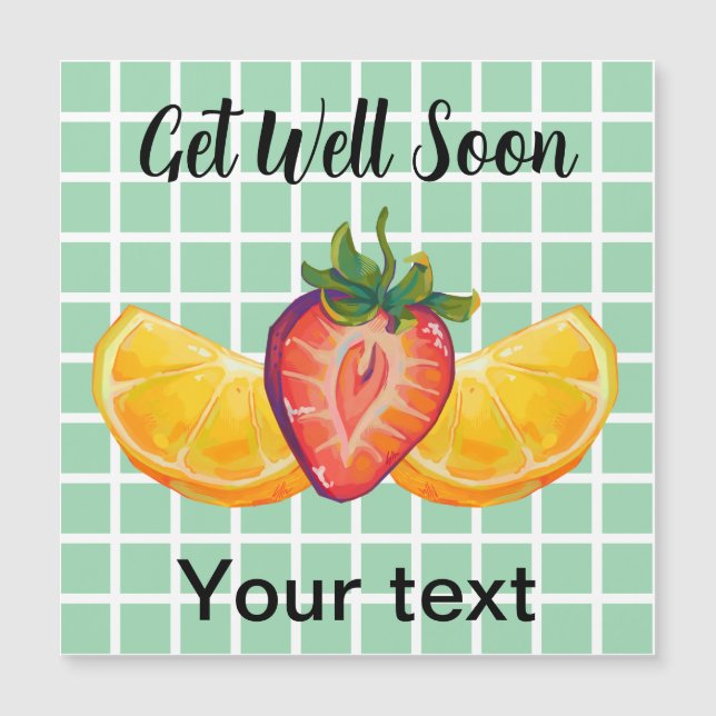 Fruit, Strawberry, orange, get Well soon (Frente)
