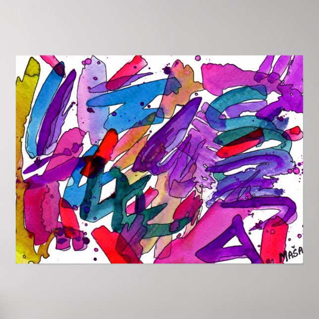 Fruital Doodle Do Abstract Art Poster (Frente)