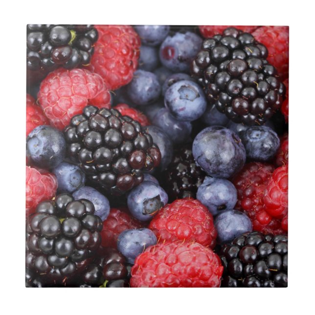 Fruta — Airelas frescas — Azulejo/Trivet (Frente)
