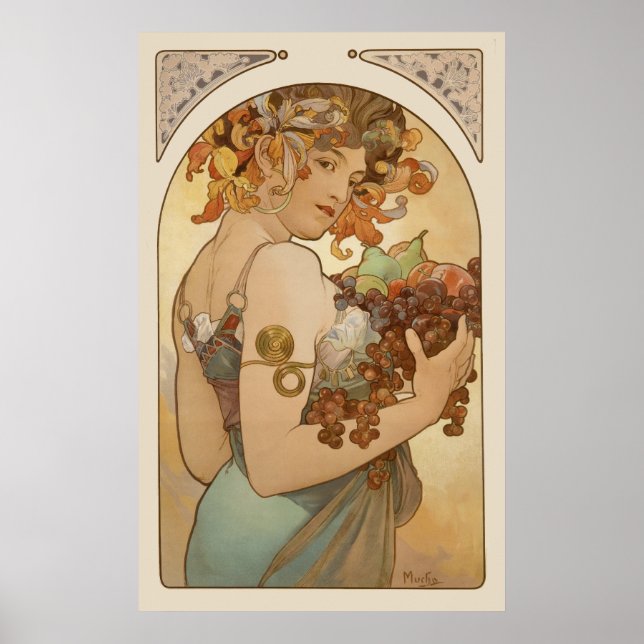 Fruta Alphonse Mucha 1897 CC0106 Poster (Frente)