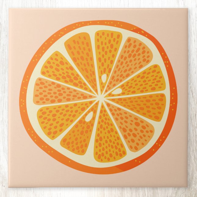 Fruta Citrus Orange (Fun citrus orange slice ceramic tile)