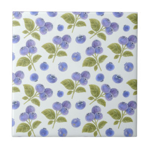 Fruta de Amoras com Folhas Azuis Claro