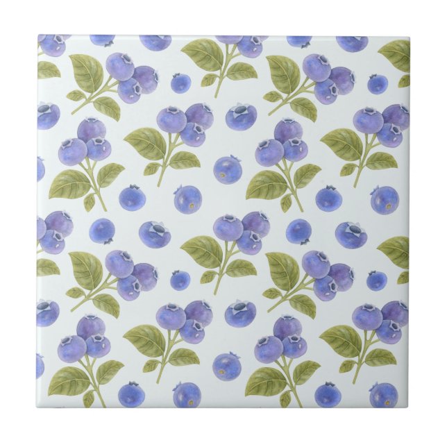 Fruta de Amoras com Folhas Azuis Claro (Frente)