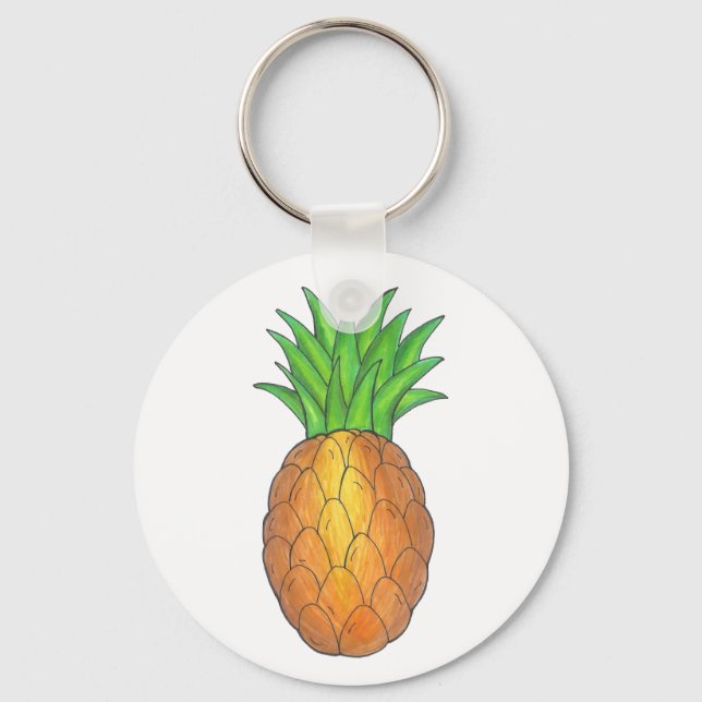 Fruta de ananás tropicais Chaveiro (Frente)