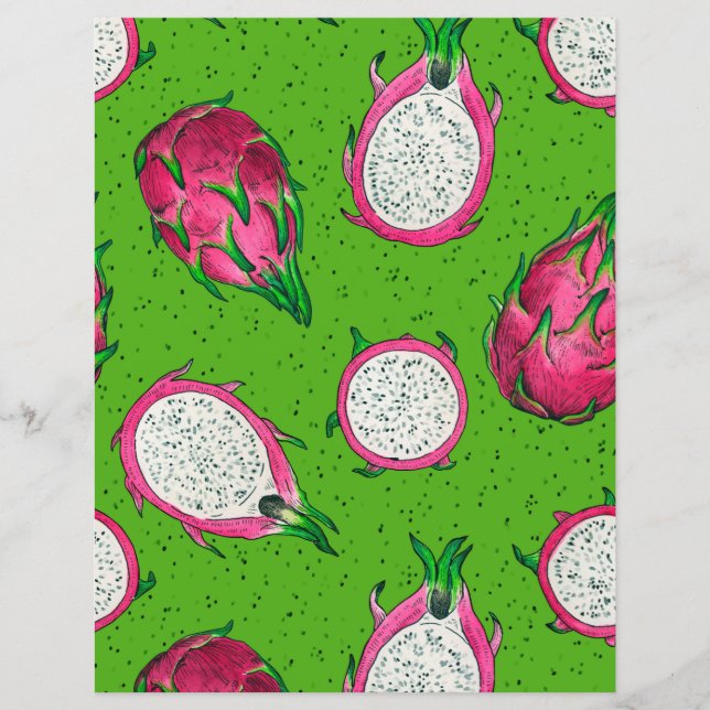 Fruta de dragão vermelho em verde (Frente)