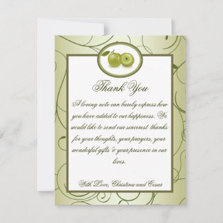 fruta de espirais verdes de maçãs com Cartões de a