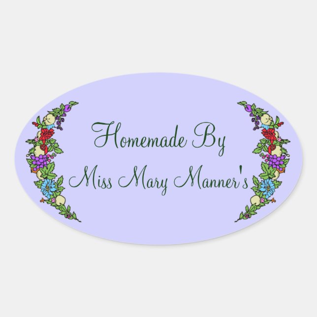 Fruta de etiqueta de Comida caseira (Frente)