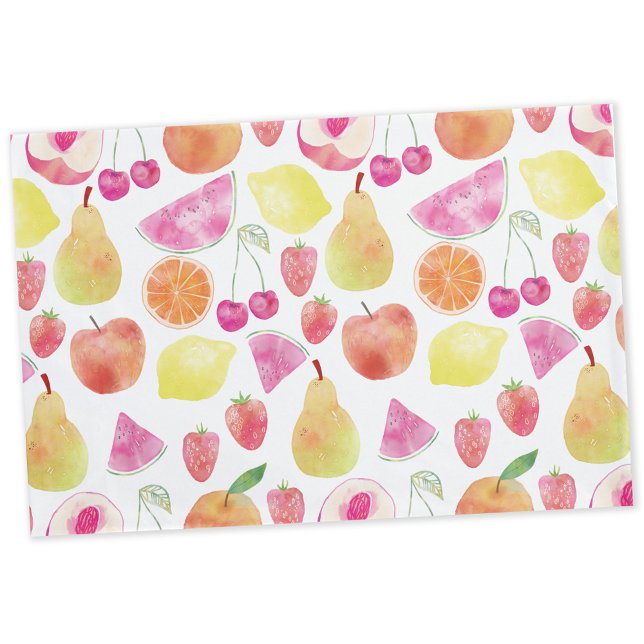 Fruta de Watecolor (Watercolor fruit food art pillowcase)