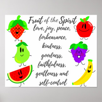 Fruta do Spirit Kids Wall Art Christian Impressão