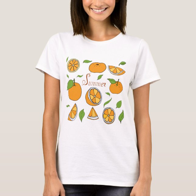 Fruta é Camisa de T-Shirt Mínima de Verão (Frente)