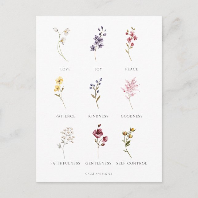 Fruta Floral do Cartão Postal Spirit Galatians 5 (Frente)