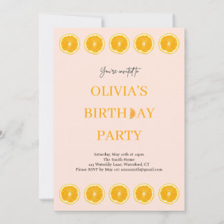 Fruta Laranja Convite de aniversário fresco