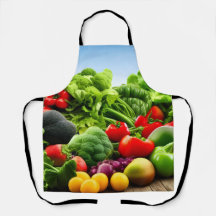 Fruta orgânica e Cozinhar vegetariano Apron