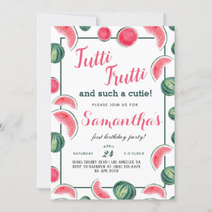 Fruta Tutti Frutti Convite de Aniversário