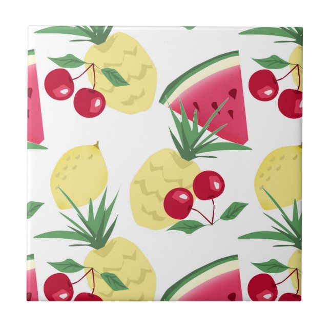 Frutas brilhantes e bagas em branco. (Frente)