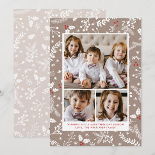 Frutas de Inverno em Cartão Chato de Férias de Nat