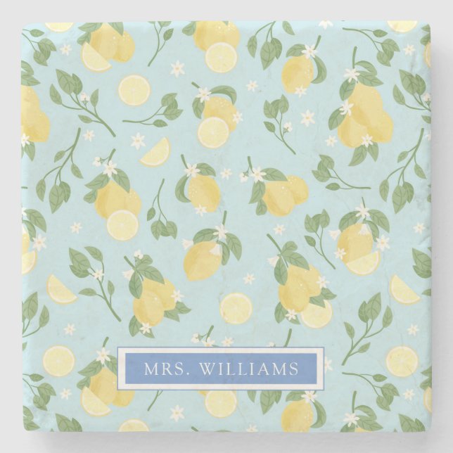 Frutas de Lemon, Porta copos de pedra personalizad (Frente)