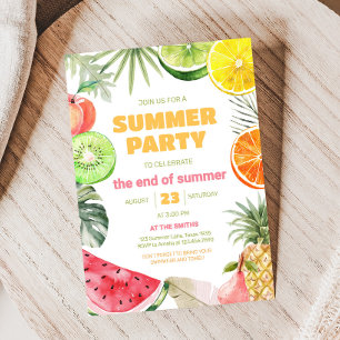 Frutas de Verão Fim do Convite de festas de Verão
