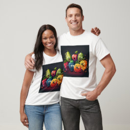 Frutas felizes com camisa