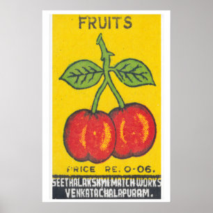 Frutas - Impressão Caixa de Fósforos - Arte de Par