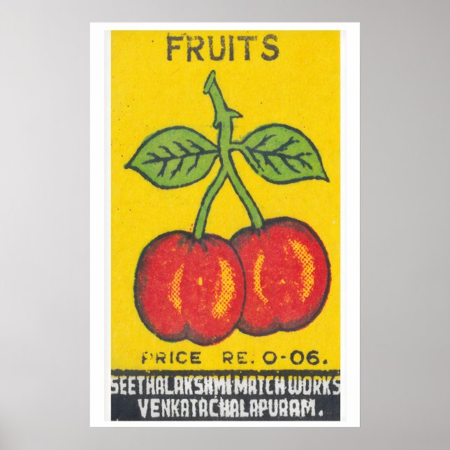 Frutas - Impressão Caixa de Fósforos - Arte de Par (Frente)
