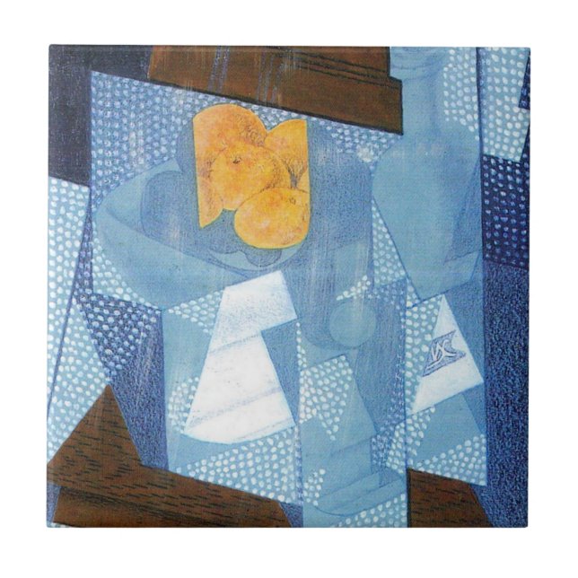 Fruteira por Juan Gris, Natureza-morta Cubismo Vin (Frente)