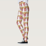 Fry Fries fry Fries Comida Leggings Foodie<br><div class="desc">Leggings apresentam uma ilustração original de uma caixa riscada vermelha e branca de deliciosas batatas fritas de comida rápida!</div>
