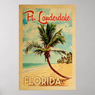 Ft Lauderdale Poster Flórida Palm Tree