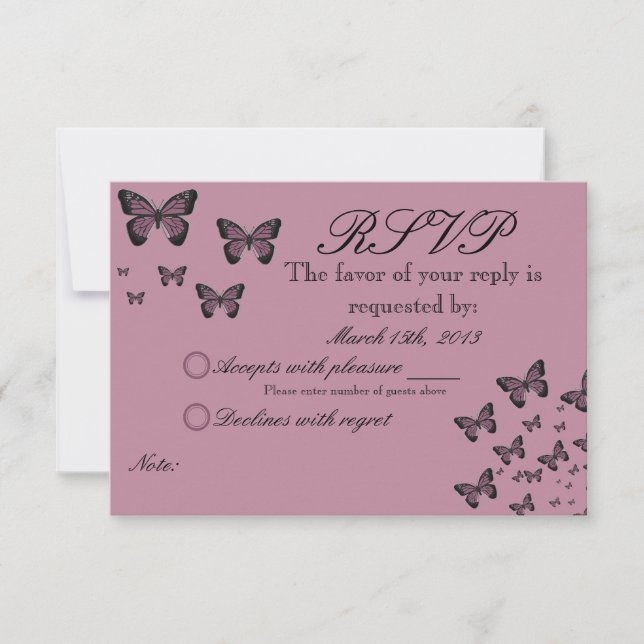 Fuchsia Butterflies RSVP (Frente)