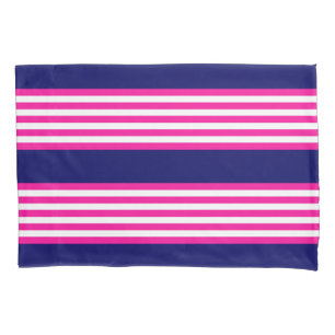 Fuchsia e padrão de cinco faixas brancas com azul