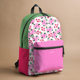 Fuchsia Floral Garden Personalizado Nome Inicial