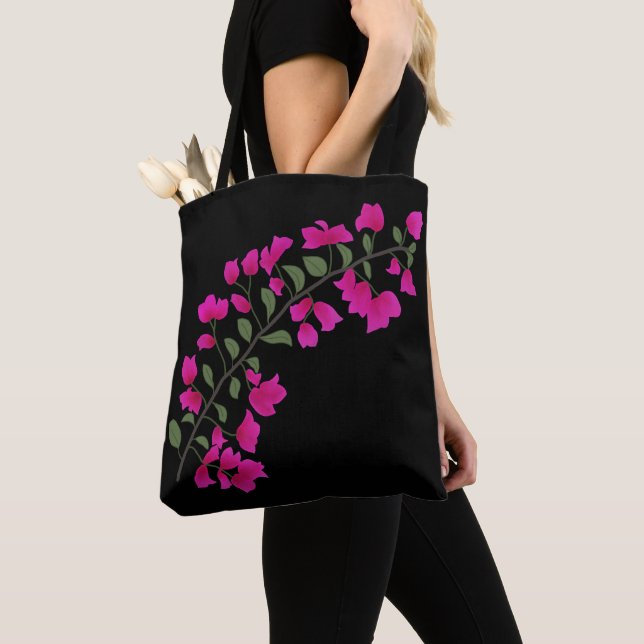 Fuchsia Pink Bougainvillea Tote Bag (Close Up)