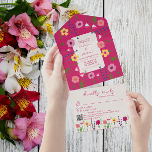 Fuchsia Pink Colorful Bold & Bright Casamento Flor
