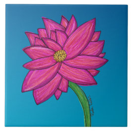 Fuchsia Pink Flower with blue background