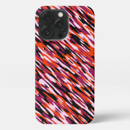 Fuchsia pink, orange, black and white camo 