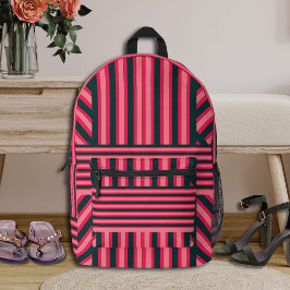 Fuchsia Preto Padrão de Listra em Chevron Art Déco