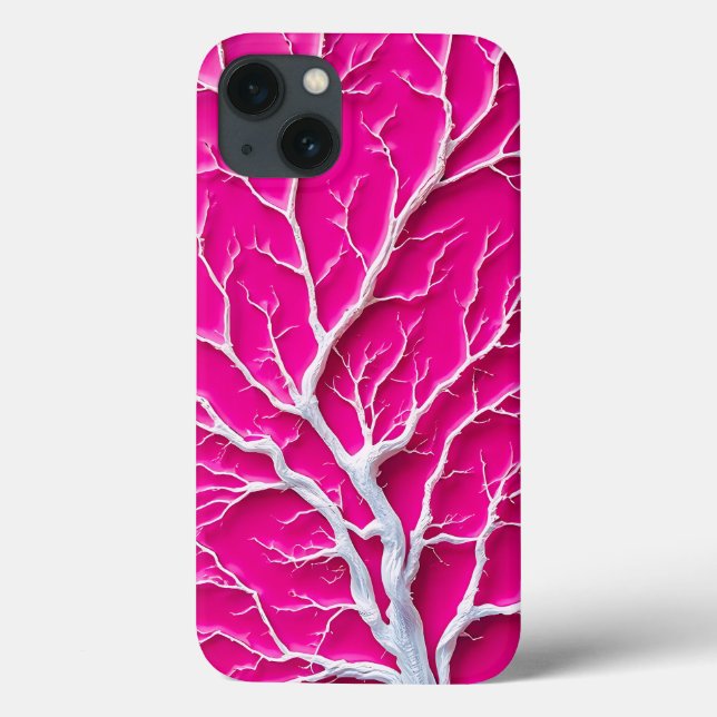 Fuchsia Rosa Capinha de iPhone com Ramo Orgânico p (Verso)