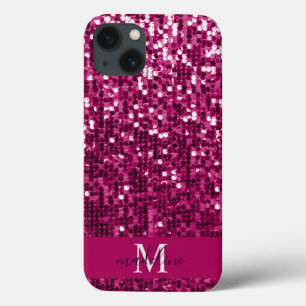 Fuchsia Sparkly Nome da Sequência Rosa/Glitter