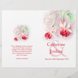 Fuchsia watercolor vermelho-rosa Casamento