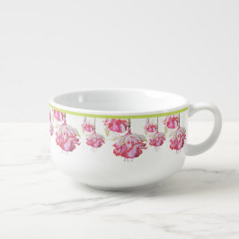 Fuchsias exóticas numa caneca de sopa