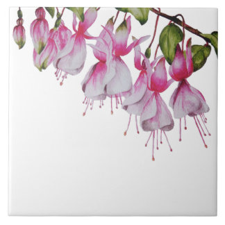 "Fuchsias Festivas" num Azulejo cerâmico