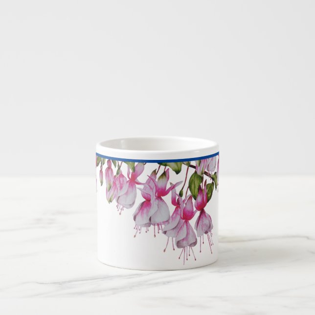 "Fuchsias Festivas" numa Caneca Espresso (Frente)